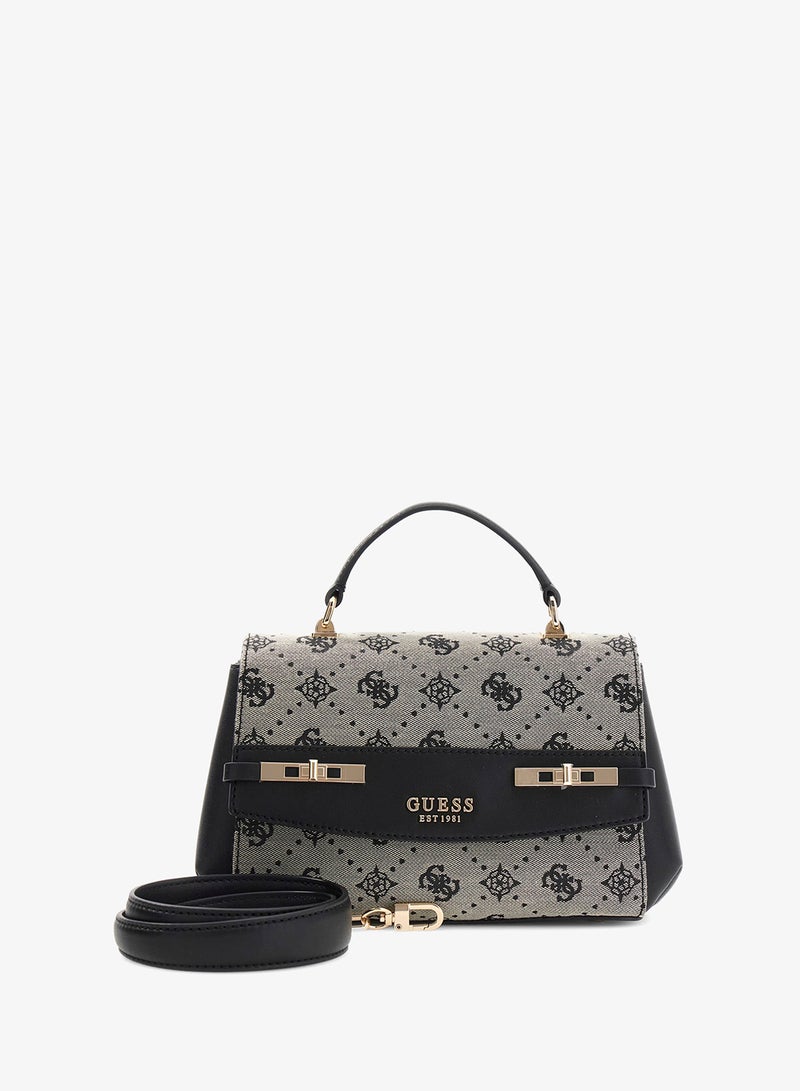 GUESS Melinda Logo Top Handle Flap Over Satchel Bag - Image 3
